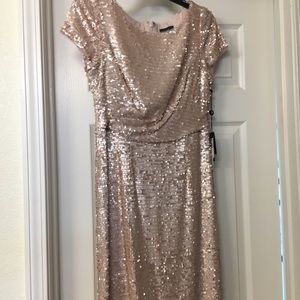 Blush pink sequin dress-Adrianna Papell